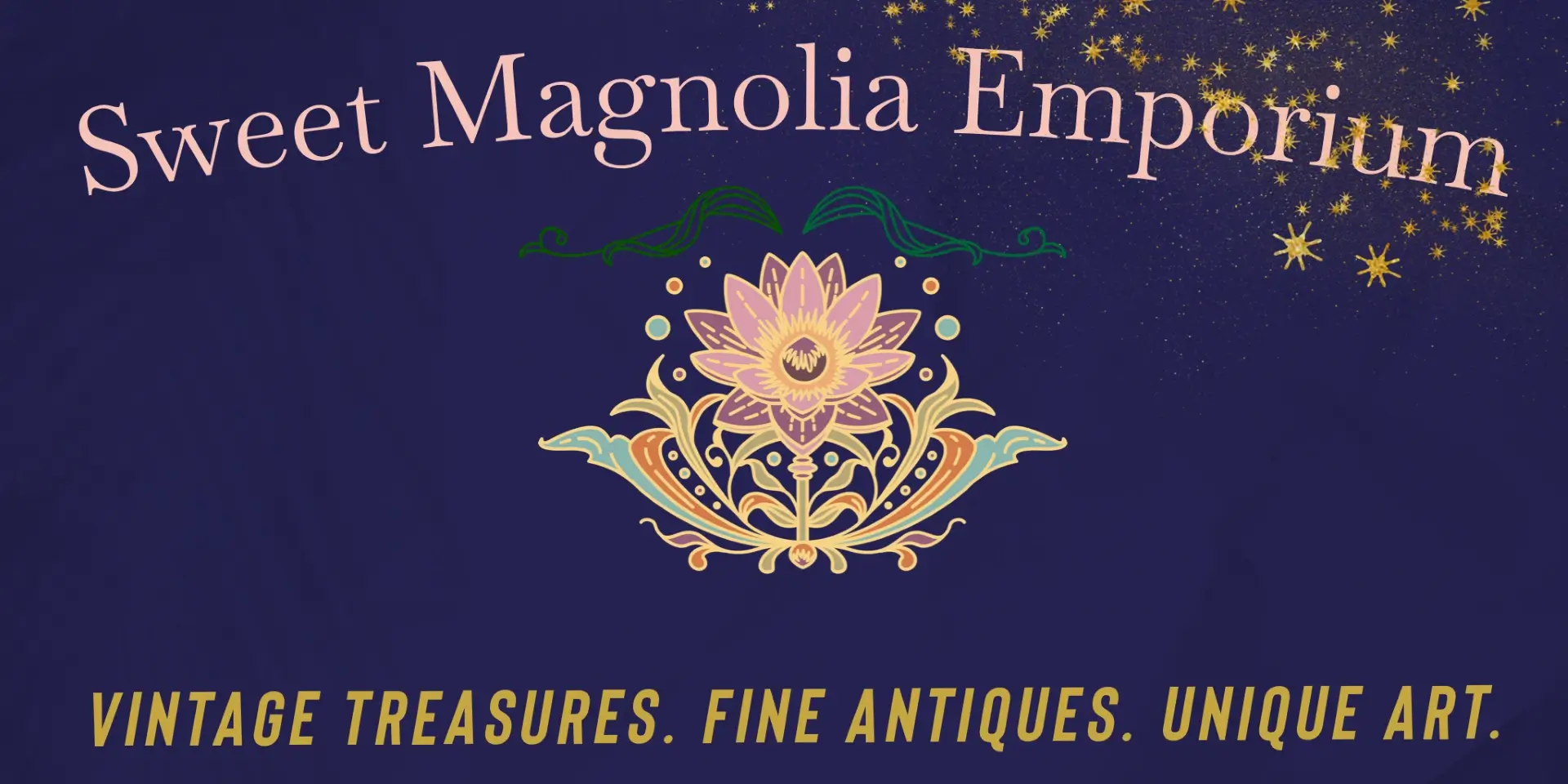 A close up of the magnolia emporium sign